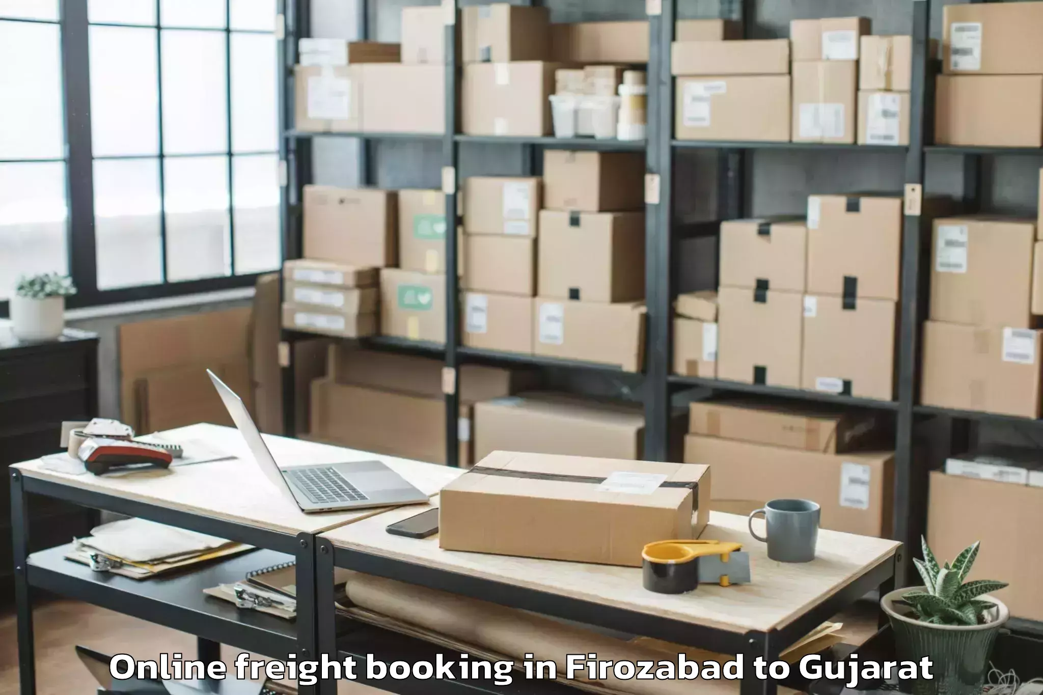 Top Firozabad to Sankheda Online Freight Booking Available